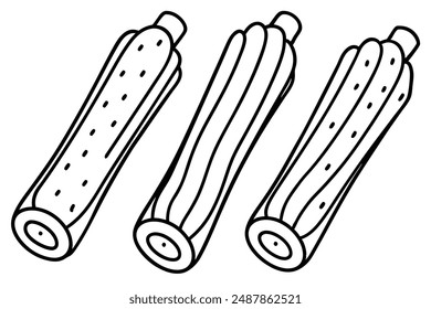Churros Line Art Design Illustration Drawing Hand Drawing Artwork