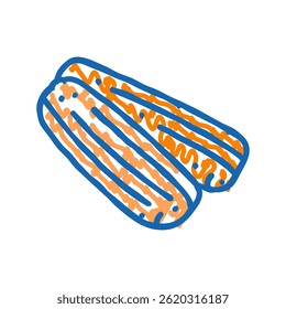 churros cozinha mexicana ícone doodle esboço vetor. churros cozinha mexicana sinal. símbolo isolado ilustração