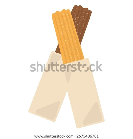 Churros (plain and chocolate) illustration material
