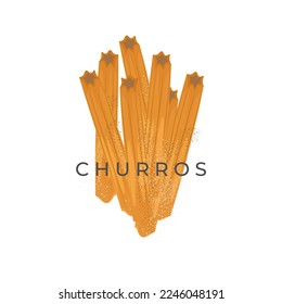 Churros Simple Illustration Logo With Powdered Sugar