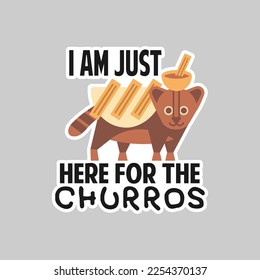 Churros sticker printable artwork design on white background
