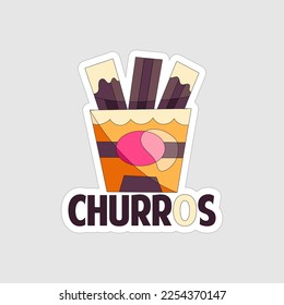 Churros sticker printable artwork design on white background