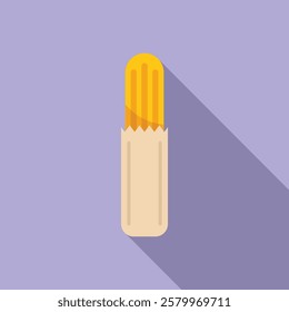 Churros street food icon, flat design with long shadow