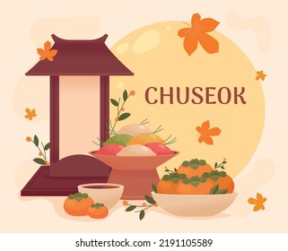 chuseok festive korean greeting card