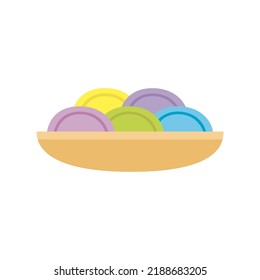 Chuseok holiday South Korea. Korean rice cakes. Vector illustration, banner, postcard, flyer.