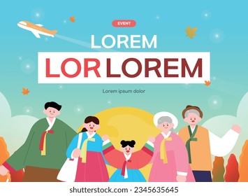 Chuseok holiday travel, delivery event template