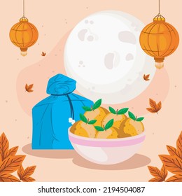 chuseok items poster with bento and orange bowl