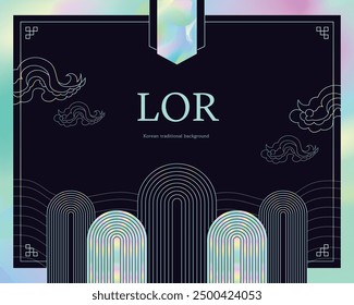 Chuseok traditional hologram background template