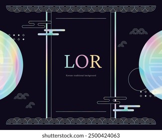 Chuseok traditional hologram background template