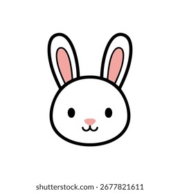 Chuseok white rabbit face icon