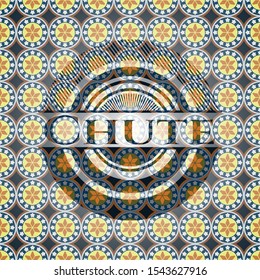 Chute arabic badge background. Arabesque decoration.