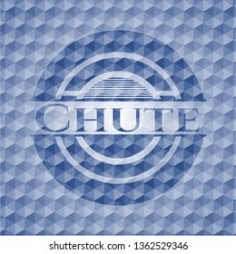 Chute blue emblem with geometric pattern.