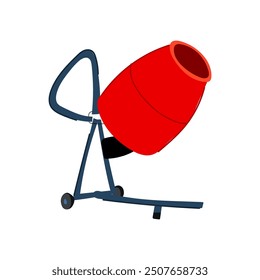 chute concrete mixer cartoon. hopper site, portable stationary, electric diesel chute concrete mixer sign. isolated symbol vector illustration