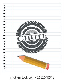 Chute emblem draw with pencil effect. Vector Illustration. Detailed.