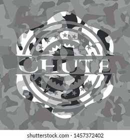 Chute on grey camouflage pattern
