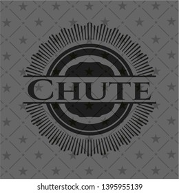 Chute realistic dark emblem. Vector Illustration. Detailed.