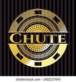Chute shiny badge. Vector Illustration. Detailed.