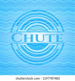 Chute water representation emblem background.