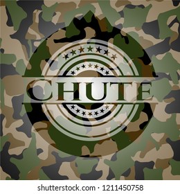 Chute written on a camo texture