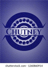 Chutney badge with denim background