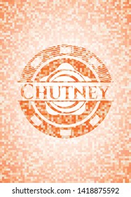 Chutney orange mosaic emblem. Vector Illustration. Detailed.