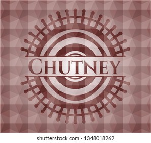 Chutney red seamless emblem with geometric pattern.