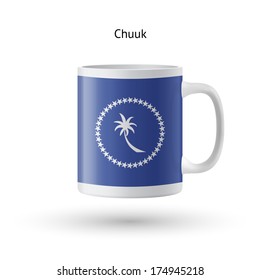 Chuuk flag souvenir mug isolated on white background. Vector illustration.