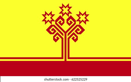 Chuvashia contry flag with high resolution vector.