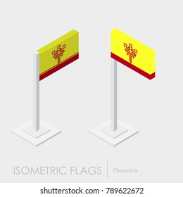 Chuvashia flag 3d isometric style