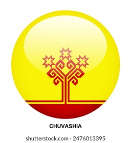 CHUVASHIA flag button on white background