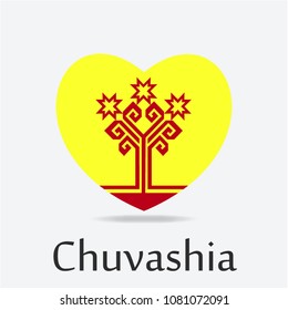 Chuvashia Flag in Heart Shape