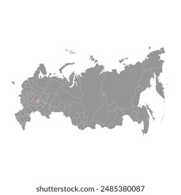 Chuvashia map, administrative division of Russia. Vector illustration.