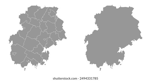 Chuvashia map, administrative division of Russia. Vector illustration.