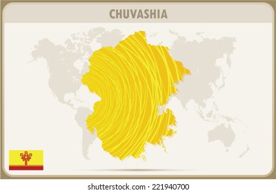 CHUVASHIA map graphic design, Vector.