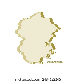 Chuvashia Map - World Map International vector template. Russia region silhouette vector illustration