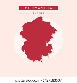 Chuvashia (Russia, Subjects of the Russian Federation, Republics of Russia) map vector illustration, scribble sketch Chuvash Republic map