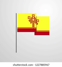 Chuvashia waving Flag design vector