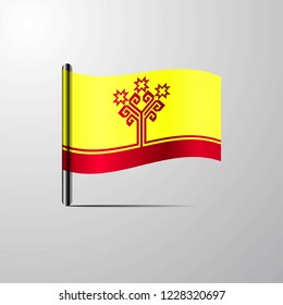 Chuvashia waving Shiny Flag design vector