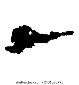 Chuy region map, administrative division of Kyrgyzstan. Vector illustration.