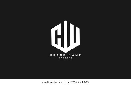 CHWN, CHW, HW, WH, Abstract initial monogram letter alphabet logo design