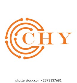 Diseño de letras CHY. Diseño del logotipo de la tecnología de letras CHY sobre fondo blanco. Diseño del logotipo CHY Monogram para emprendedores y empresas