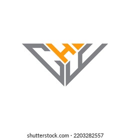 CHY letter logo creative design with vector graphic, CHY simple and modern logo in triangle shape.