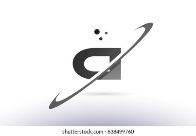 ci c i alphabet letter logo black white grey swoosh creative text dots company vector icon design template