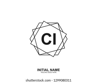 CI C I Initial logo letter with minimalist concept vector