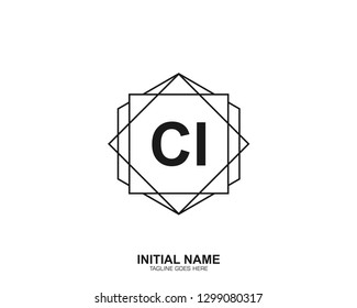 CI C I Initial logo letter with minimalist concept vector