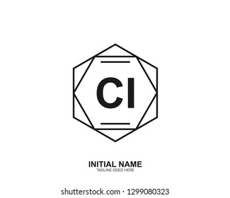 CI C I Initial logo letter with minimalist concept vector