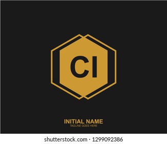 CI C I Initial logo letter with minimalist concept vector