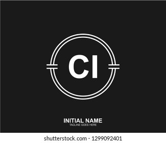 CI C I Initial logo letter with minimalist concept vector