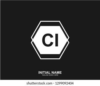 CI C I Initial logo letter with minimalist concept vector