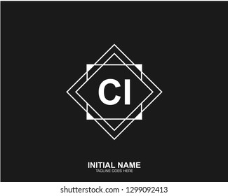 CI C I Initial logo letter with minimalist concept vector